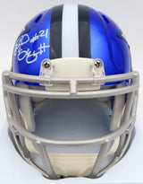 Ezekiel Elliott Autographed Dallas Cowboys Flash Blue Speed Mini Helmet Beckett BAS #WT81551