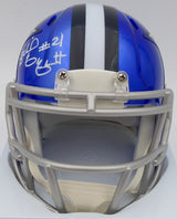 Ezekiel Elliott Autographed Dallas Cowboys Flash Blue Speed Mini Helmet Beckett BAS #WT81540