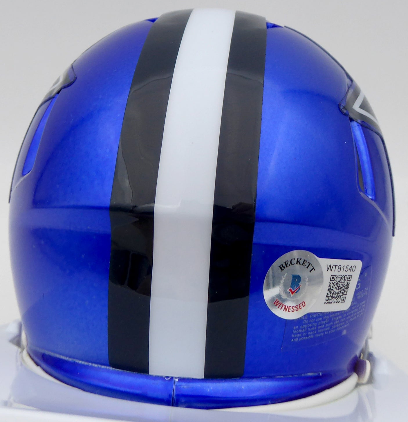 Ezekiel Elliott Autographed Dallas Cowboys Flash Blue Speed Mini Helmet Beckett BAS #WT81540