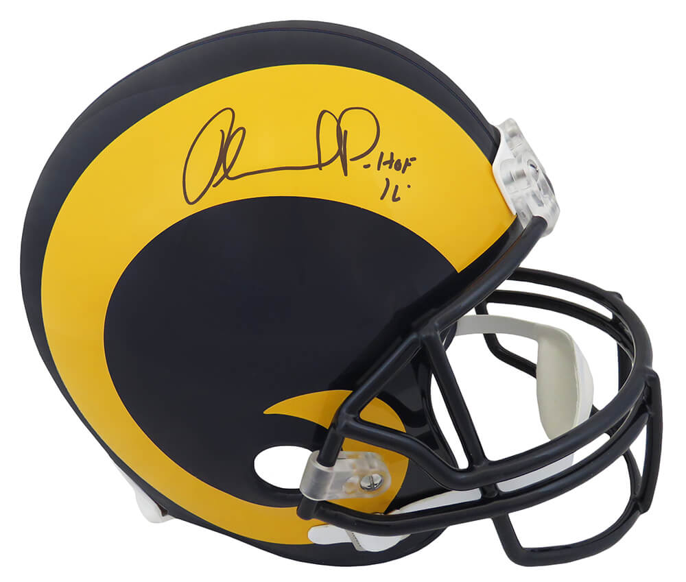 Orlando Pace Signed Rams 1990's Style Throwback Riddell Full Size Replica Helmet w/HOF'16