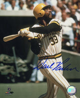 Dave Parker Signed Pittsburgh Pirates Pinstripe Jersey Swinging 8x10 Photo