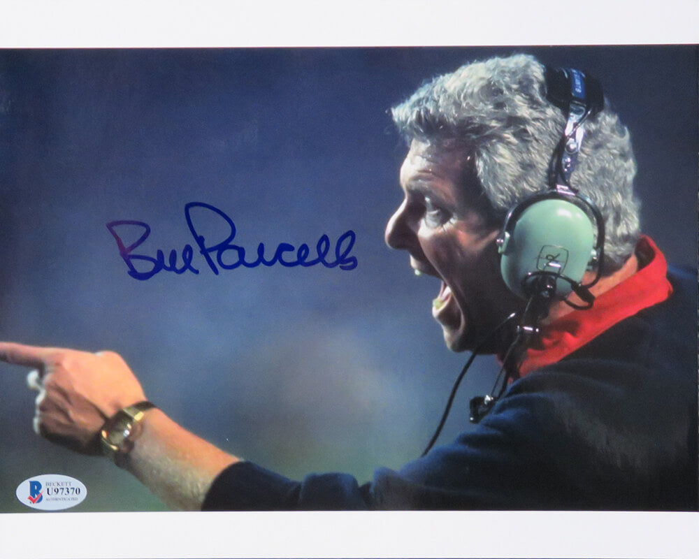 Bill Parcells Signed Giants Coaching 8x10 Photo (Beckett)