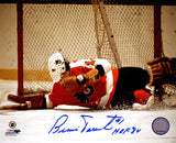 Bernie Parent Signed Philadelphia Flyers Goalie Diving Save Action 8x10 Photo w/HOF'84