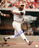 Dave Parker Signed Pittsburgh Pirates White Jersey Action 16x20 Photo (In Blue)