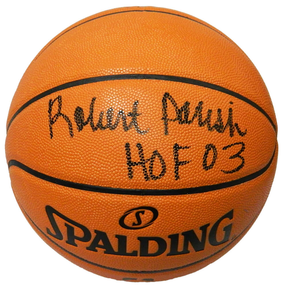 Robert Parish Signed Spalding Game Series Replica NBA Basketball w/HOF'03