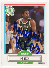 Robert Parish Signed Boston Celtics 1990-91 Fleer Basketball Trading Card #13 w/HOF'03