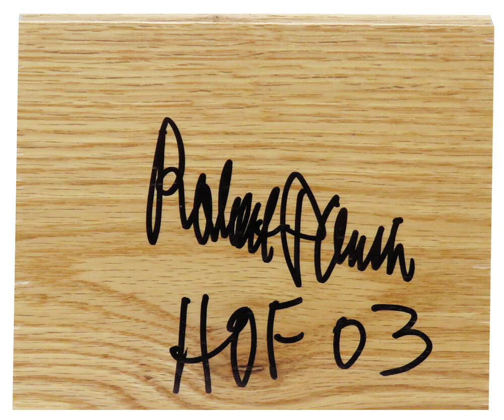 Robert Parish Signed 5x6 Floor Piece w/HOF'03