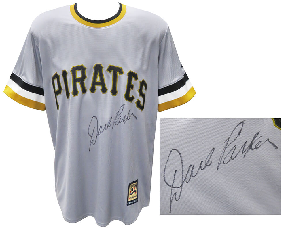 Dave Parker Signed Pittsburgh Pirates Grey Throwback Cooperstown Collection Majestic Replica Baseball Jersey