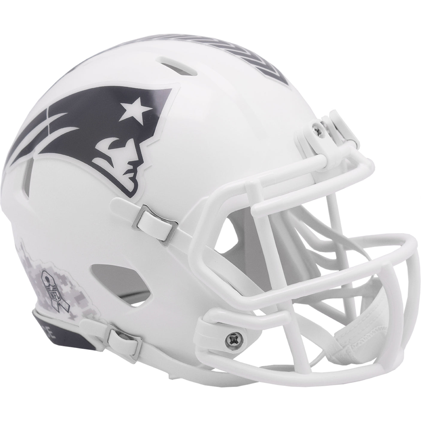 New England Patriots 2024 Salute to Service Riddell Speed Mini Football Helmet
