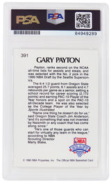 Gary Payton Signed Seattle Supersonics 1990 NBA Hoops Rookie Basketball Card #391 - (PSA/DNA Encapsulated)