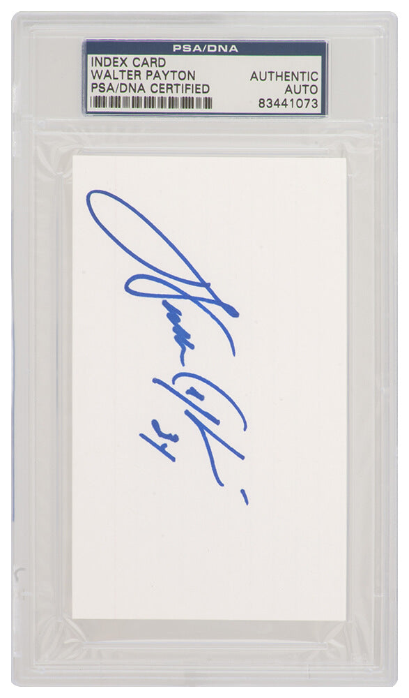 Walter Payton Signed 3x5 White Index Card Cut - (PSA Encapsulated)