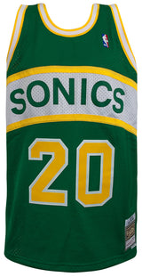 Gary Payton Signed Seattle Supersonics 1994 Green Road T/B M&N Swingman Basketball Jersey