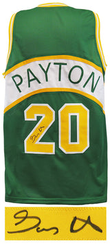 Gary Payton Signed Green Throwback Custom Basketball Jersey