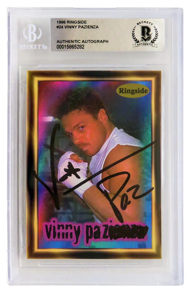 Vinny 'Paz' Pazienza Signed 1996 Ringside Boxing Card #24 - (Beckett Slabbed)