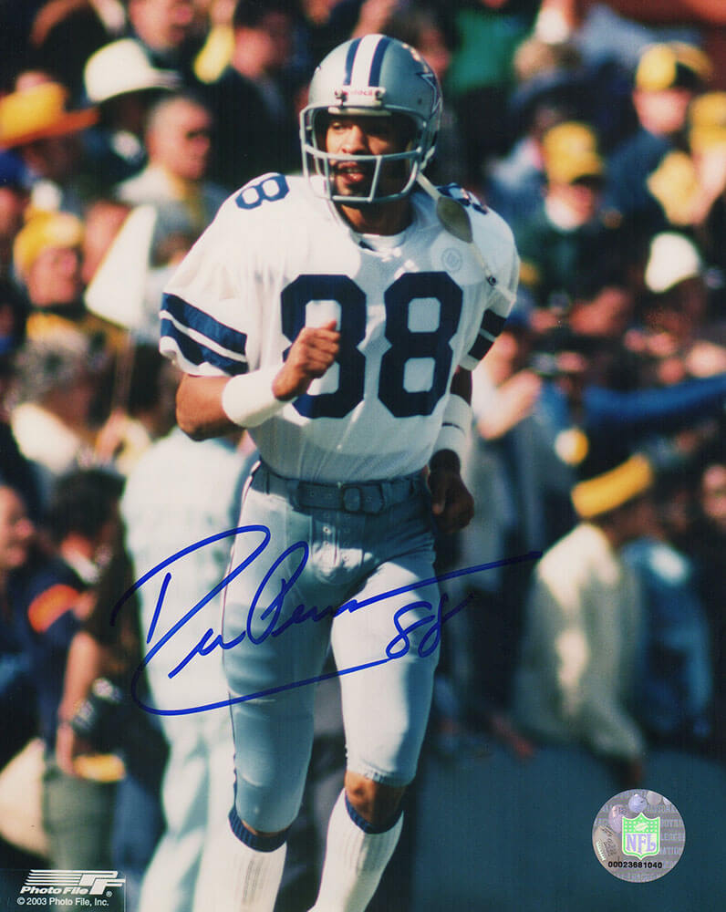 Drew Pearson Signed Dallas Cowboys White Jersey Action 8x10 Photo