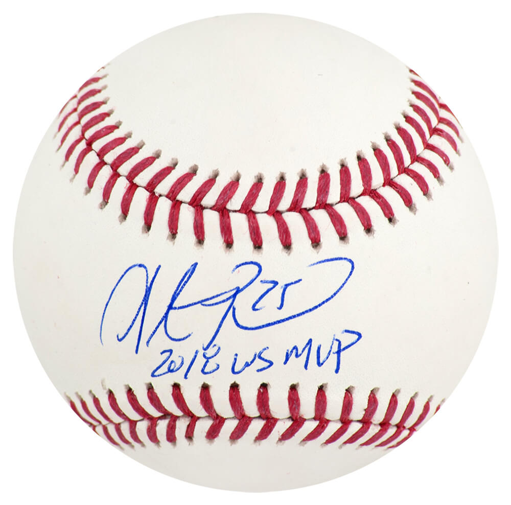 Steve Pearce Signed Rawlings Official MLB Baseball w/2018 WS MVP