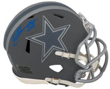 Drew Pearson Signed Dallas Cowboys SLATE Riddell Speed Mini Helmet