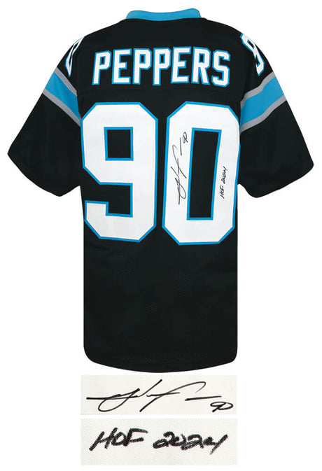 Julius Peppers Signed Black Custom Football Jersey w/HOF 2024