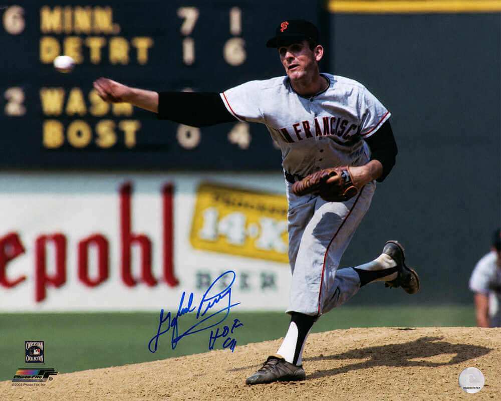 Gaylord Perry Signed San Francisco Giants Grey Jersey Pitching Action 16x20 Photo w/HOF'91