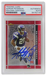 Adrian Peterson Signed Minnesota Vikings 2007 Topps Finest Football Rookie Trading Card #112 (PSA Encapsulated)