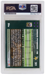 Adrian Peterson Signed Minnesota Vikings 2007 Topps Football Rookie Trading Card #301 (PSA Encapsulated)