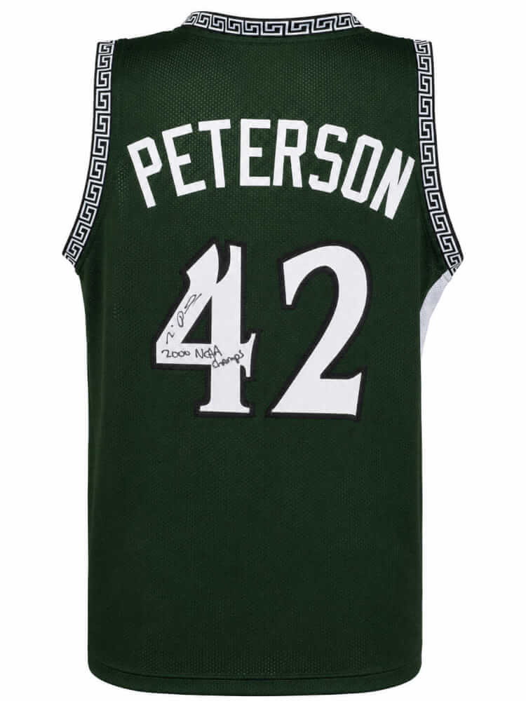 Morris Peterson Signed Green Custom College Basketball Jersey w/2000 NCAA Champs