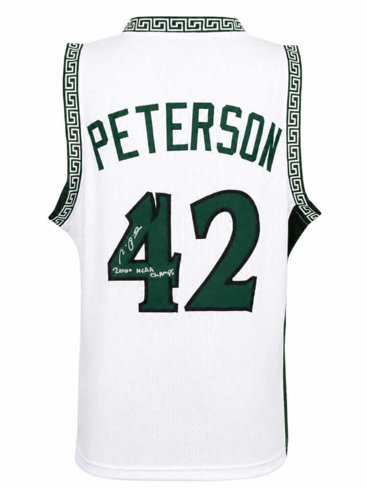Morris Peterson Signed White Custom College Basketball Jersey w/2000 NCAA Champs