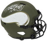 Adrian Peterson Signed Minnesota Vikings Salute To Service Riddell Full Size Speed Replica Helmet