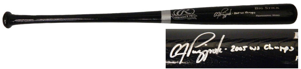 A.J. Pierzynski Signed Rawlings Big Stick Black Baseball Bat w/2005 WS Champs