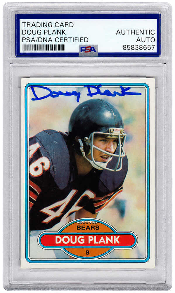 Doug Plank Signed Chicago Bears 1980 Topps Football Card #101 - (PSA Encapsulated)