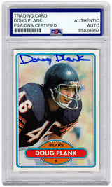 Doug Plank Signed Chicago Bears 1980 Topps Football Card #101 - (PSA Encapsulated)
