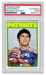Jim Plunkett Signed New England Patriots 1972 Topps Rookie Football Card #65 - (PSA/DNA Encapsulated)