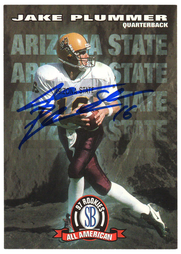 Jake Plummer Signed Arizona State 1997 SB All American Rookie Football Trading Card #94 w/Snake