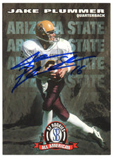 Jake Plummer Signed Arizona State 1997 SB All American Rookie Football Trading Card #94 w/Snake