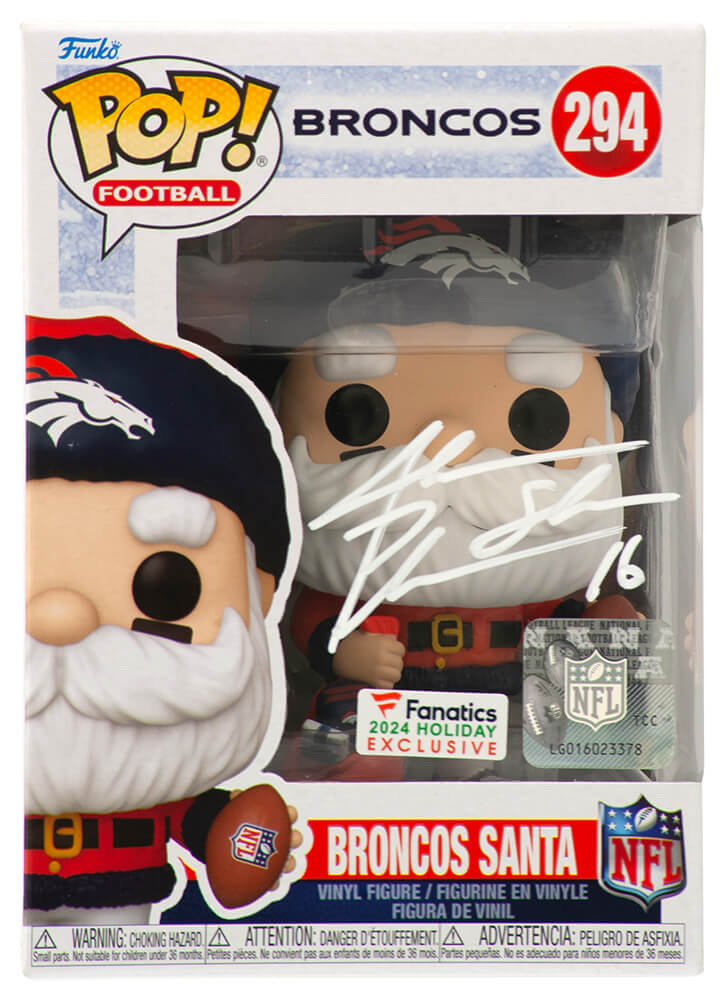 Jake Plummer Signed Denver Broncos Santa Funko Pop Doll #294 w/Snake