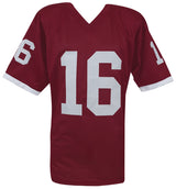 Jim Plunkett Signed Red Throwback Custom Football Jersey