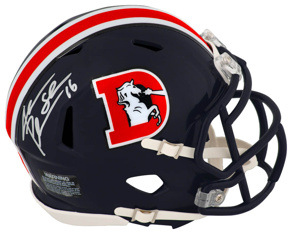 Jake Plummer Signed Denver Broncos Color Rush 'D Logo' Riddell Speed Mini Helmet w/Snake