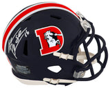 Jake Plummer Signed Denver Broncos Color Rush 'D Logo' Riddell Speed Mini Helmet w/Snake