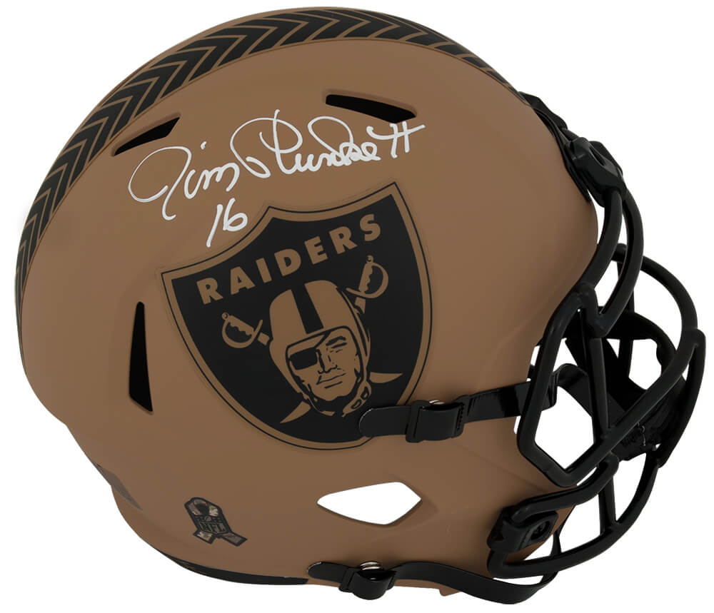 Jim Plunkett Signed Raiders Salute to Service 2023 Riddell Full Size Speed Replica Helmet