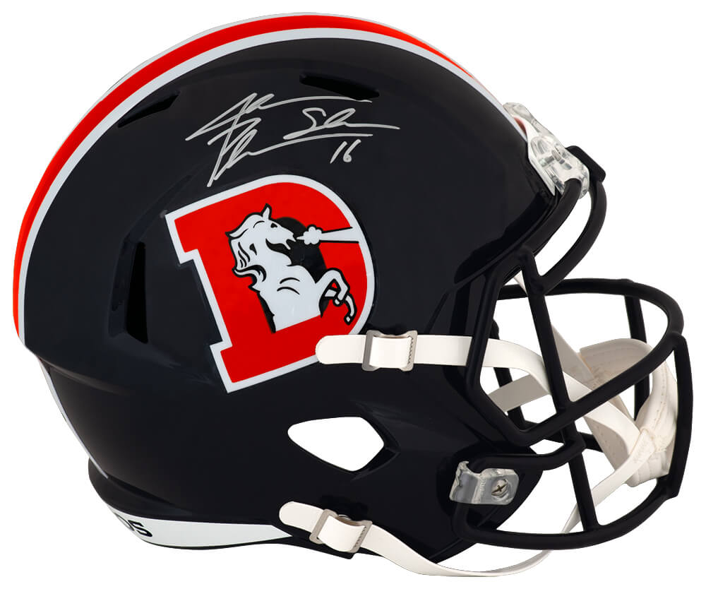 Jake Plummer Signed Denver Broncos Color Rush Riddell Full Size Speed Replica Helmet w/Snake