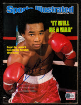 Sugar Ray Leonard Autographed Sports Illustrated Magazine Beckett BAS QR #BM37187