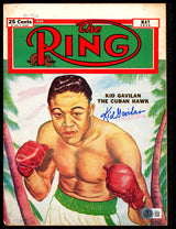 Kid Gavilan Autographed Ring Magazine Beckett BAS QR #BM37211