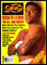 Oscar De La Hoya Autographed Ring Magazine Beckett BAS QR #BM37216