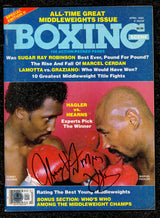 Thomas Hit Man Hearns Autographed Magazine Beckett BAS QR #BM37865