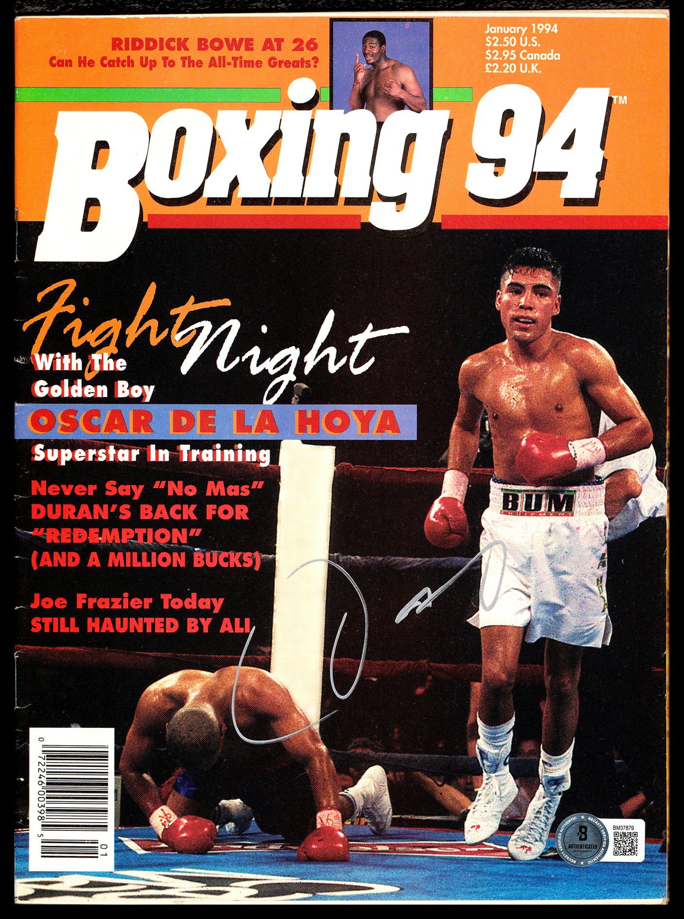 Oscar De La Hoya Autographed Magazine Beckett BAS QR #BM37879