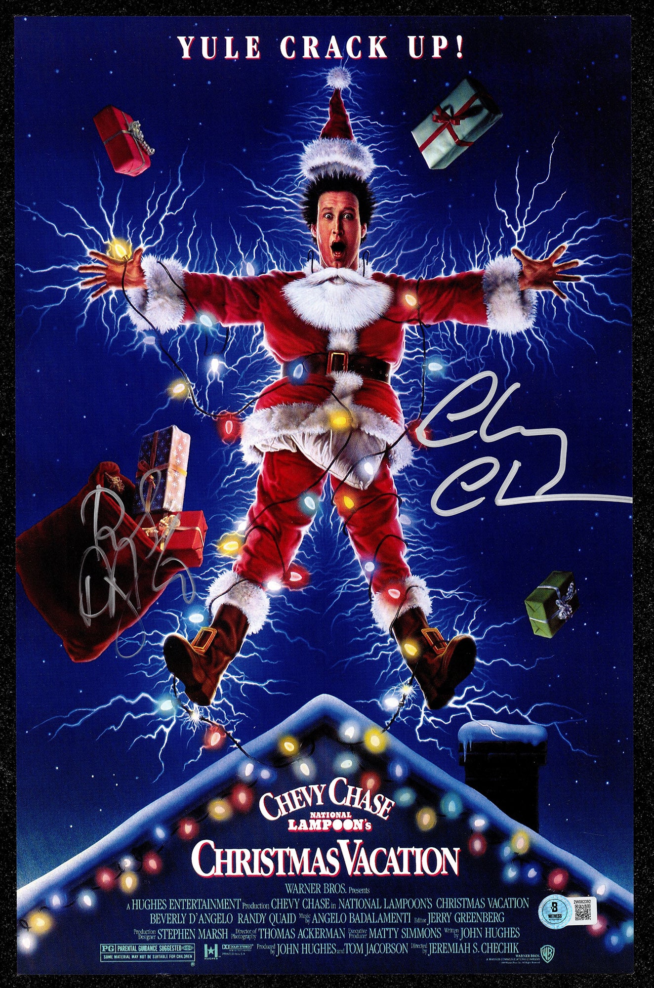 Chevy Chase & Beverly D'Angelo Autographed 11x17 Christmas Vacation Movie Poster Beckett BAS Witness #2W082392