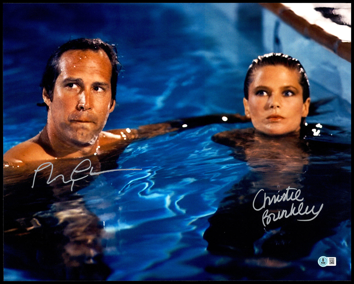 Chevy Chase & Christie Brinkley Autographed 16x20 Photo National Lampoon's Vacation (Smudged) Beckett BAS Witness #2W085667