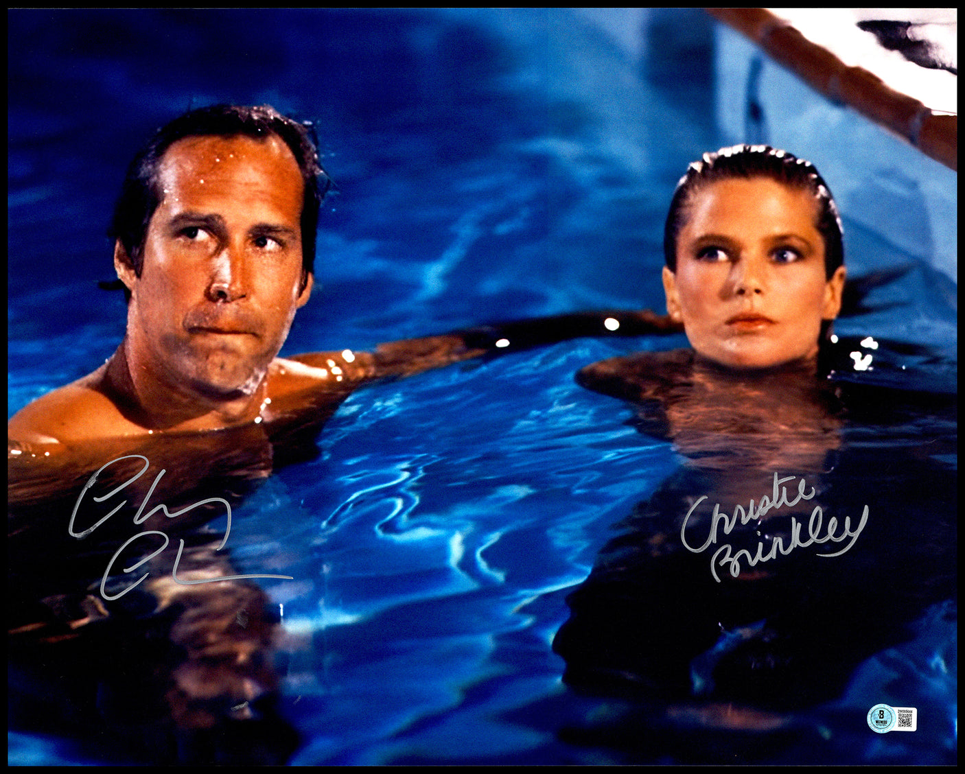 Chevy Chase & Christie Brinkley Autographed 16x20 Photo National Lampoon's Vacation (Smudged) Beckett BAS Witness #2W085644