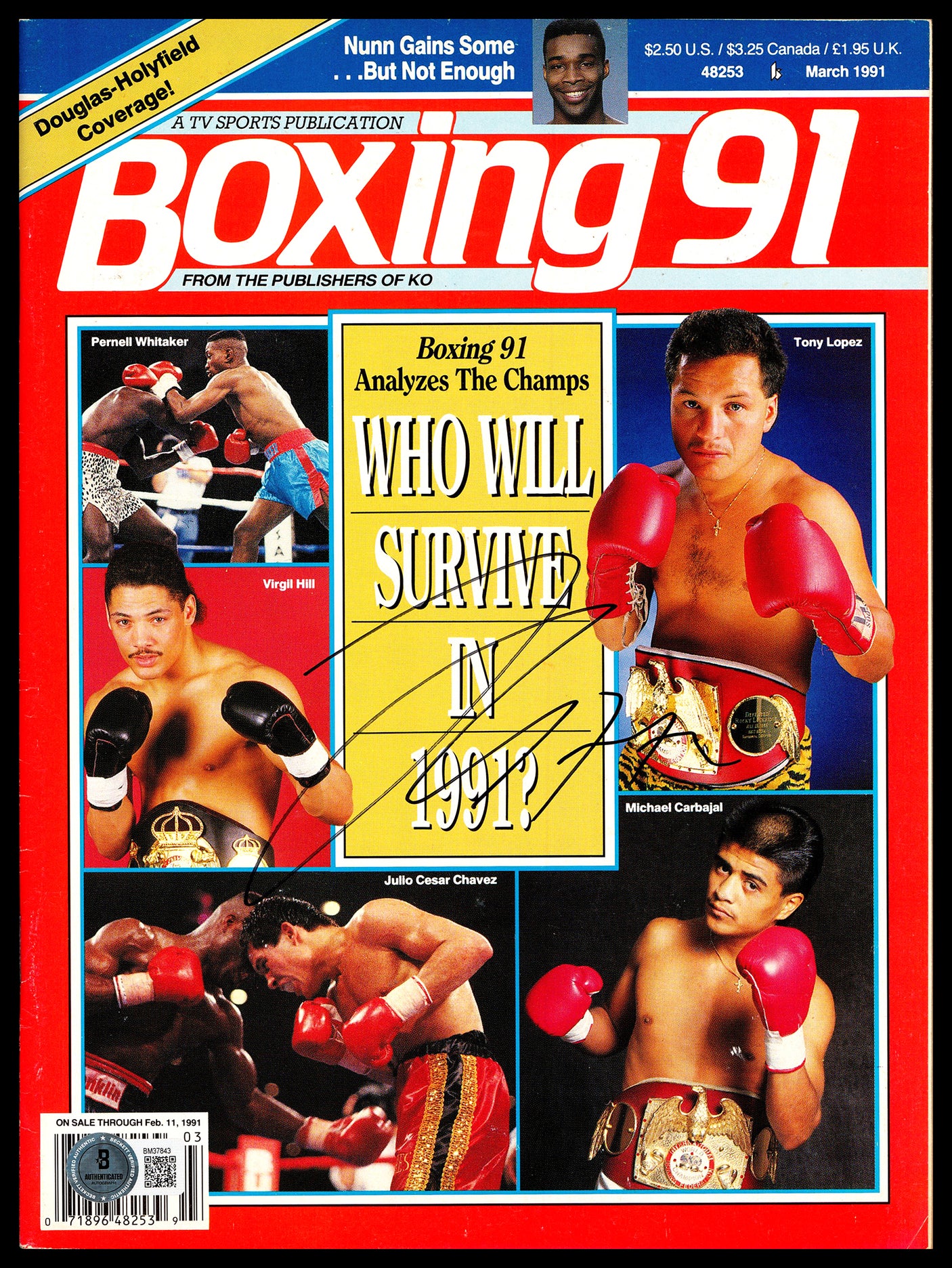 Julio Cesar Chavez Autographed Magazine Beckett BAS QR #BM37843