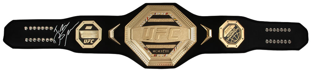 Dustin Poirier Signed MMA Championship MMA Black Belt w/The Diamond
